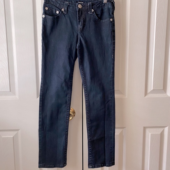 True Religion Other - True Religion Geno Slim Straight Dark Wash Jeans SZ 12